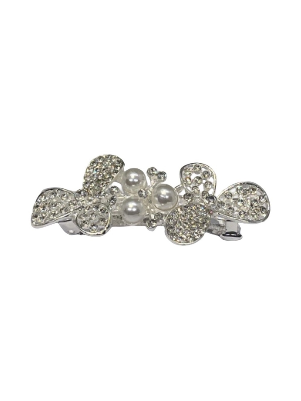 Silver Crystal & Pearl Hair Clip - Elegant Women Accessories FINAL PRICE DROP
